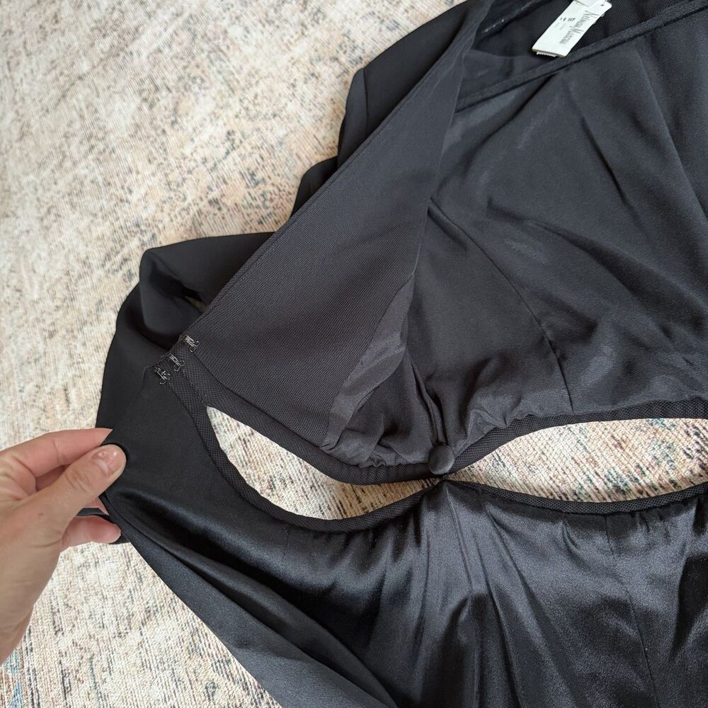 Brandon Maxwell Cut Out Coat Top In Black Size 10 MSRP $2795 Silk Evening Coat - Picture 9 of 15